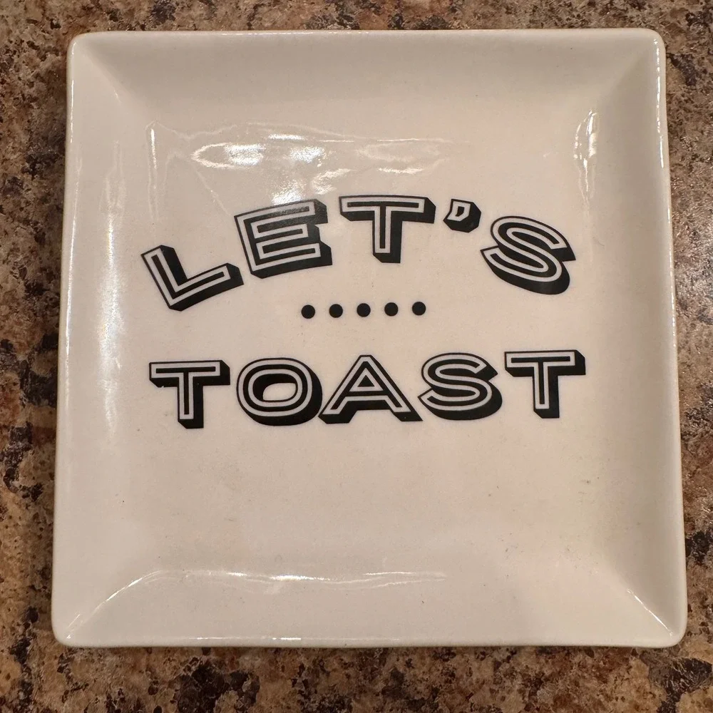 Modern‎ Expressions Porcelain Appetizer Plates Set of 4 Cheers Celebration 5.5in
